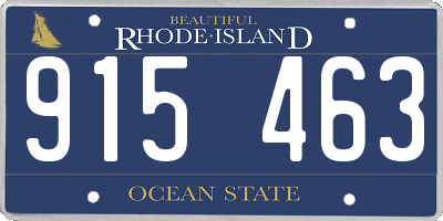 RI license plate 915463
