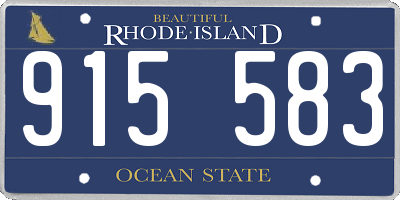 RI license plate 915583