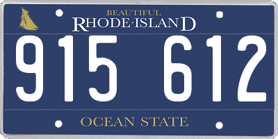 RI license plate 915612