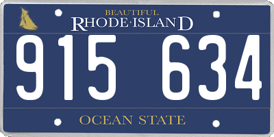 RI license plate 915634