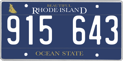 RI license plate 915643