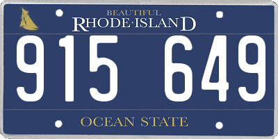 RI license plate 915649