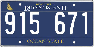 RI license plate 915671