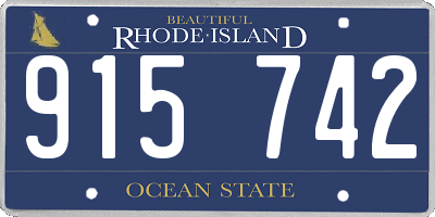 RI license plate 915742