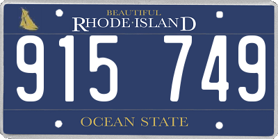 RI license plate 915749