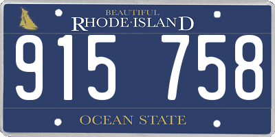 RI license plate 915758