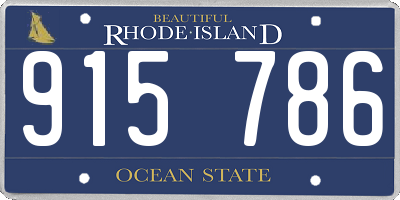 RI license plate 915786