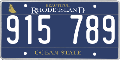 RI license plate 915789