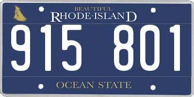 RI license plate 915801