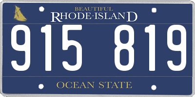 RI license plate 915819