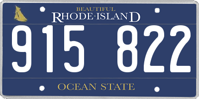 RI license plate 915822