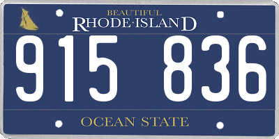 RI license plate 915836