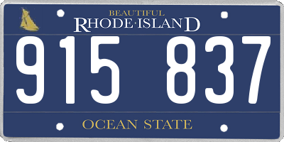 RI license plate 915837