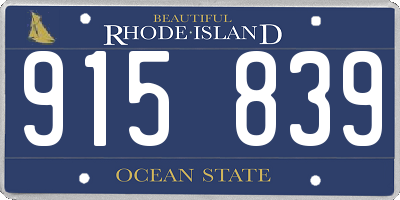RI license plate 915839