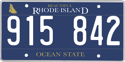 RI license plate 915842