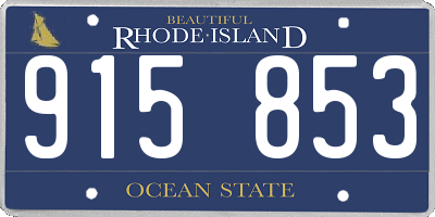 RI license plate 915853