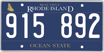 RI license plate 915892