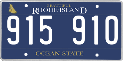RI license plate 915910