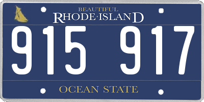 RI license plate 915917