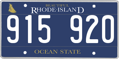 RI license plate 915920