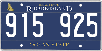 RI license plate 915925