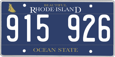 RI license plate 915926