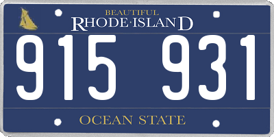 RI license plate 915931