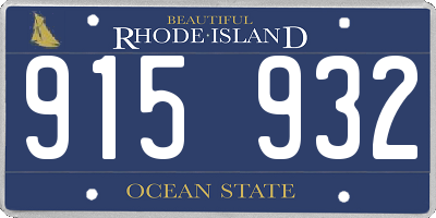 RI license plate 915932