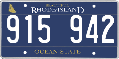 RI license plate 915942