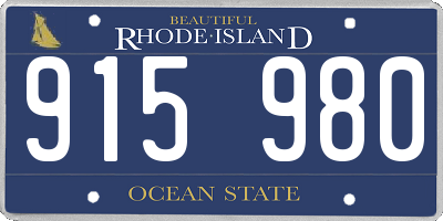 RI license plate 915980