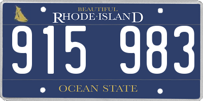 RI license plate 915983