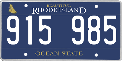 RI license plate 915985