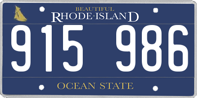 RI license plate 915986
