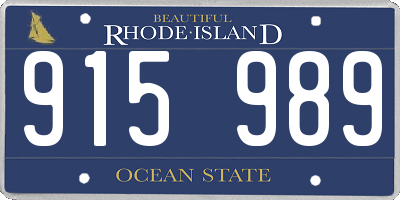 RI license plate 915989