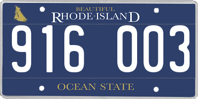 RI license plate 916003