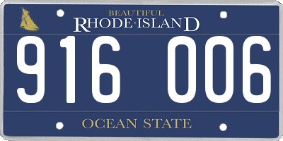 RI license plate 916006