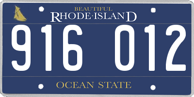 RI license plate 916012