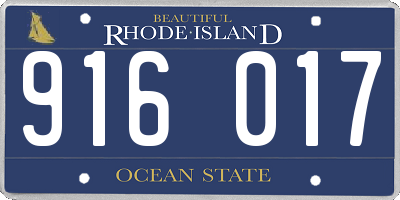 RI license plate 916017