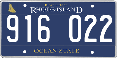 RI license plate 916022