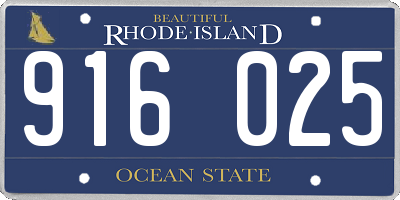 RI license plate 916025