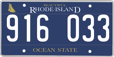 RI license plate 916033