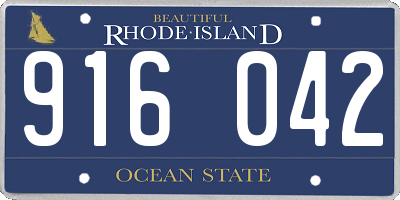 RI license plate 916042