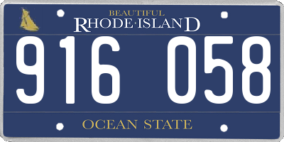 RI license plate 916058