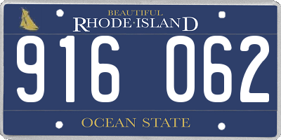 RI license plate 916062