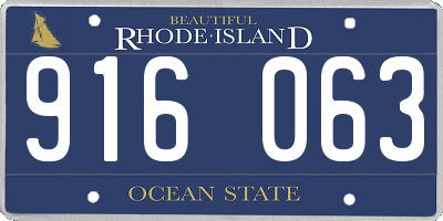 RI license plate 916063