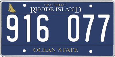RI license plate 916077