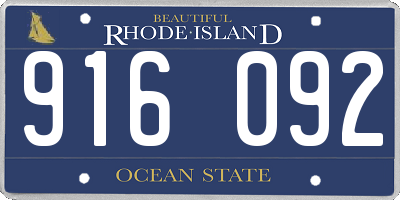 RI license plate 916092