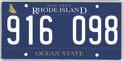 RI license plate 916098