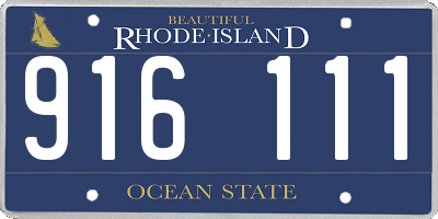 RI license plate 916111