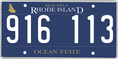RI license plate 916113